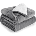 thumbnail image 3 of Sivio Queen Size Weighted Blanket for Adults, Reversible Soft Gray Fleece & White Sherpa Heavy Blanket for Bed Couch Sofa, All Season Use, 15 lbs 60"x80", 3 of 13