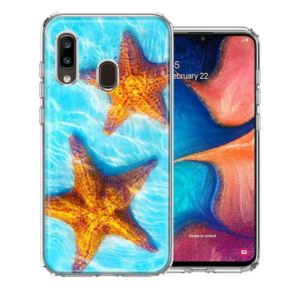 MUNDAZE For Samsung A20 Ocean Starfish Design Double Layer Phone Case Cover