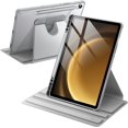 thumbnail image 1 of CHL-Rotating Case for Samsung Galaxy Tab S10 Lite / S10 FE / S9 FE 10.9-Inch / S9 11-Inch with S Pen Holder, 360 Degree Rotation Protective Stand Cover Clear Back, Auto Wake/Sleep (Silver), 1 of 4
