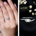 thumbnail image 3 of Rosec Jewels 1.2 Ct Moissanite Princess Cut Engagement Ring Sterling Silver - D-VS1 Grade Moissanite Bypass Ring - with Jewelry Box, US 8.00, 3 of 8