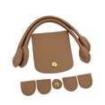 thumbnail image 2 of Asas para bolso de ganchillo, juego de fabricación de bolsos de ganchillo con cierre de cuero PU, conjunto de fabricación de bolsos DIY, cubierta con Café, 2 of 8