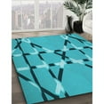 thumbnail image 2 of Ahgly Company Indoor Round Patterned Bright Cyan Blue Area Rugs, 3' Round, 2 of 6