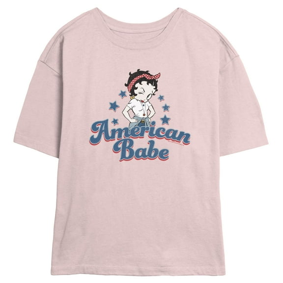 Junior's Betty Boop Retro American Babe Graphic T-Shirt