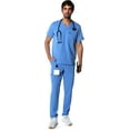 thumbnail image 3 of Members Only Men'S Scrub Drawstring Pant With Open Bottom - Ceil Blue-Ceil Blue-Medium, 3 of 6