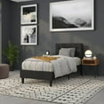 thumbnail image 6 of Button Tufted Upholstered Twin Size Headboard in Black Vinyl, 6 of 18