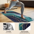 thumbnail image 4 of Blue Green Gold Marble Pattern Hot Yoga Mat Towel Non Slip for Hot Yoga - Quick-Drying Yoga Mat Cover with 4 Corner Pockets with Travel Bag - Hot Yoga Towel Non Slip 74"x26", 4 of 6