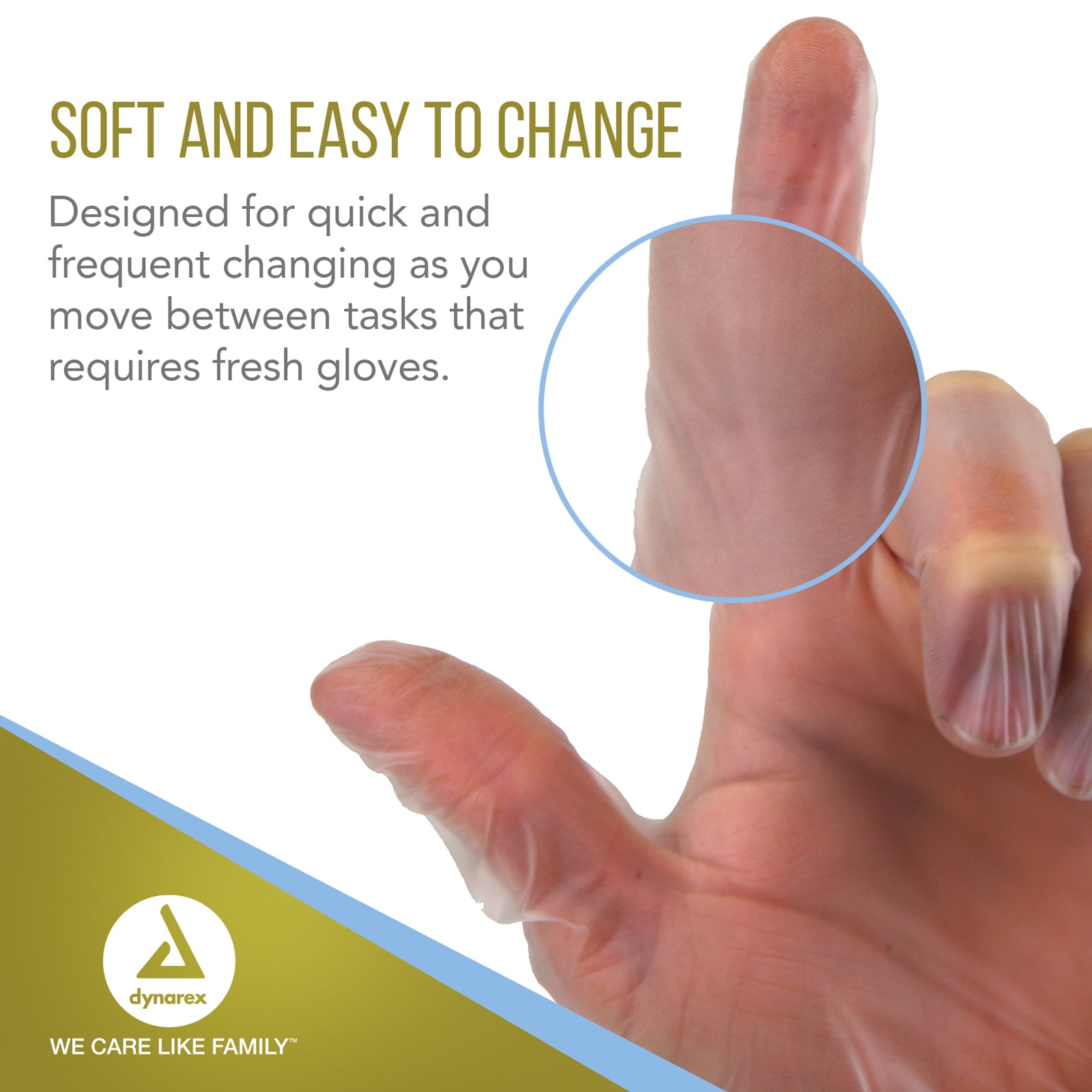 Dynarex Safe-Touch Vinyl Disposable Exam Gloves, Powder-Free, Food Safety and Compliance, Ambidextrous, Clear, Small, 1 Case of 1000 Gloves (10 Boxes of 100 Gloves)