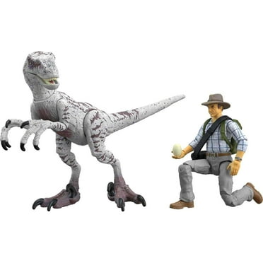 Jurassic World Hammond Collection Ilsa Sorna Velociraptor Encounter Pack Action Figure Set (Dr Alan Grant & Raptor)