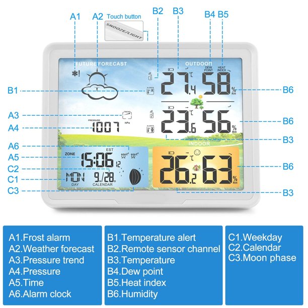 Weather Station Wireless Indoor Outdoor Home Weather Stations with