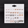 thumbnail image 4 of 20pairs/set Heart Geometric Stud Earrings Set Rhinestones Women Jewelry Gift, 4 of 7