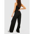 thumbnail image 5 of Women's Spring Summer Long Jumpsuit Sleeveless Crewneck Solid Color Club Bodysuit, 5 of 7