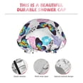 thumbnail image 4 of Yiaed Bright Butterflies1 Print Reusable Shower Cap & Bath Cap & Lined, Oversized Waterproof Shower Caps Designed for all Hair Lengths, 4 of 7