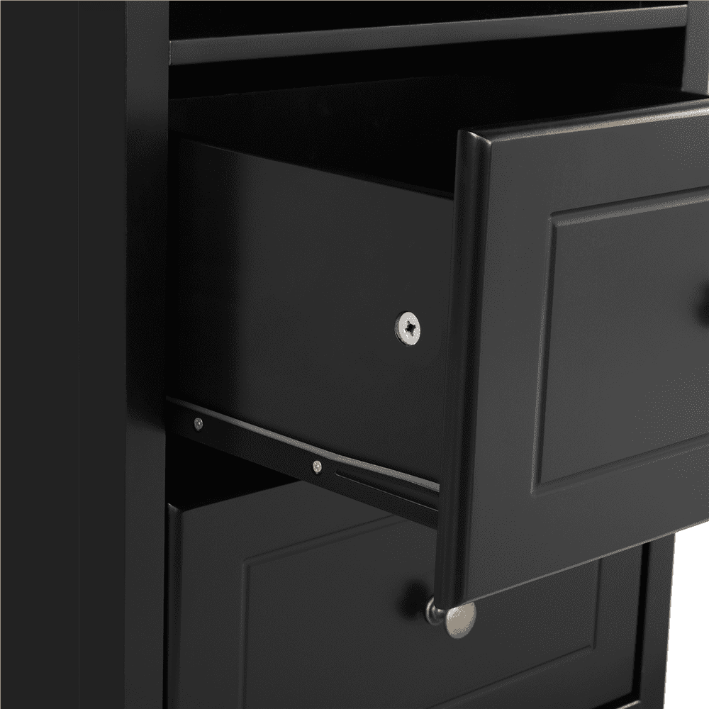 Yaheetech Nightstands with 2 Drawers & Open Shelf, Wooden Bedside Tables for Bedroom,Set of 2, Black