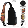 thumbnail image 4 of Football Baseball Basketball Sling Backpack, Sports Ball Pattern Daypack for Women Men Training and Play, 4 of 6