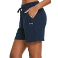 thumbnail image 4 of Baleaf Women's Lightweight Pocketed Walking Shorts Pajama Activewear Navy Blue Size L, 4 of 5