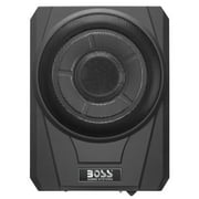 BOSS Audio Systems BASS10 10 inch Powered Under Seat Car Subwoofer and Amp Wiring Kit Package - 1000 Watts Max, 8 Gauge Wiring Kit, Remote Subwoofer Control, Sold Individually