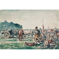 thumbnail image 2 of Ivan Ivanec 24x18 Gold Ornate Framed and Double Matted Museum Art Print Titled - Historical Scene - Rest of the Cossack Rolling Stock (1944), 2 of 4