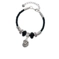 thumbnail image 2 of Delight Jewelry Silvertone Small Lion - Mascot Wife Celtic Knot Leather Bead Bracelet, 7"+2" Extender, 2 of 4