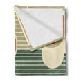 thumbnail image 2 of Ambesonne Monstera Fleece Throw Blanket Abstract Boho Mid Century 60"x80" Burnt Orange Pale Khaki, 2 of 5