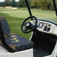 thumbnail image 6 of Pzuqiu 2 Pcs Golf Cart Back Rest Seat Covers Washable Easy to Install, Compatible with Outdoor Golf Car Seat Golf Cart Seat Covers(Gold Sleigh on Navy), 6 of 10