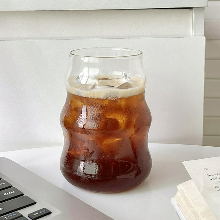 1pc Clear Beer Glasses, Without Straw,Iced Coffee Glasses, Cute