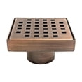 thumbnail image 5 of 4 Inch Oil Rubbed Bronze Square Shower Drain with Hair Trap Set (4 Designs), 5 of 12