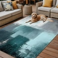 thumbnail image 2 of Fsddascl Teal Gray Outdoor Rug for Patio/Deck/Porch, Non-Slip Large Area Rug 6 x 9 Ft, Modern Oil Painted Art Abstract Geometric Indoor Outdoor Rugs Washable Area Rugs, Reversible Camping Rug Carpet, 2 of 5