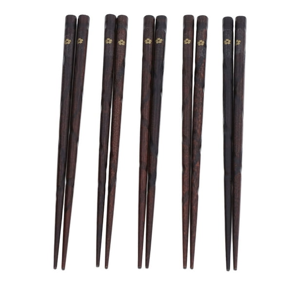 5 paires de baguettes en bois réutilisable japonais classique