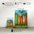 thumbnail image 5 of Laguna Beach, California, Surfboard Fence (12x18 Aluminum Art, Indoor Outdoor Metal Sign Decor), 5 of 5