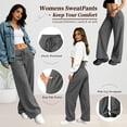 thumbnail image 4 of TEMOFON Wide Leg Sweatpants for Women Casual High Waisted Baggy Sweatpants Drawstring Workout Pants with Pockets, 4 of 8