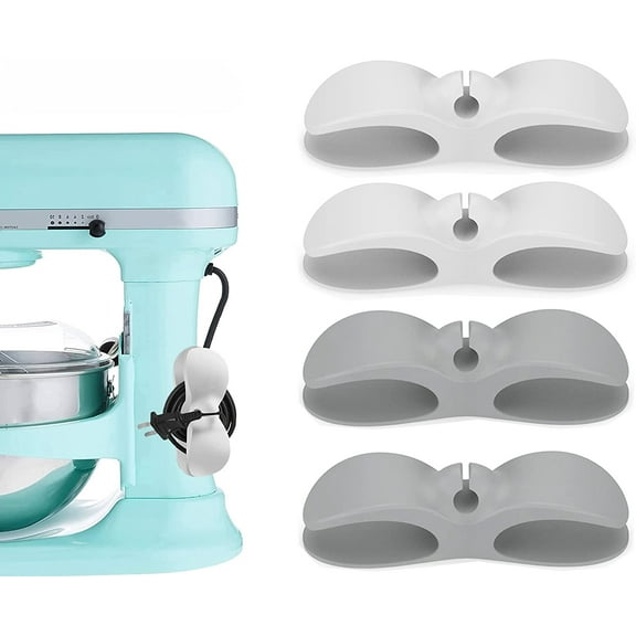 Cord Organizer for Kitchen Appliances, Cord Organizer, Cord Organizer for Appliances, Cable Organizer Cord Holder Stick on Pressure Cooker, Mixer, Toaster, Air Fryer (Gray   white * 2)