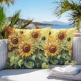 thumbnail image 4 of Country Yellow Floral Outdoor Pillow Covers Pack of 2 Idyllic Sunflower Oil Painting Waterproof Throw Pillow Covers Decorative Cushion Cases for Patio Garden Tent Balcony Couch 26x26 inch, 4 of 8