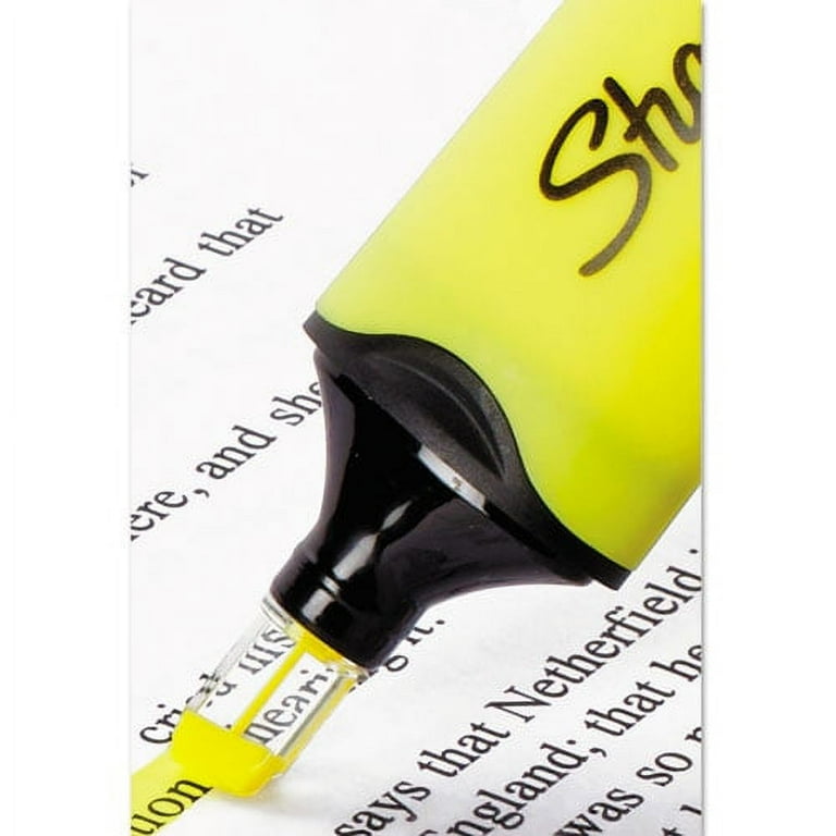 Clearview Tank-Style Highlighter, Fluorescent Yellow Ink, Chisel Tip, Yellow/Black/Clear Barrel, Dozen Clearview Tank-Style Highlighter, Fluorescent Yellow Ink, Chisel Tip, Yellow/Black/Clear Barrel, Dozen