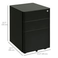 thumbnail image 3 of Vinsetto 3-Drawer Cabinet w/Wheels, Office Storage Drawer Chest Lockable, 3 of 10