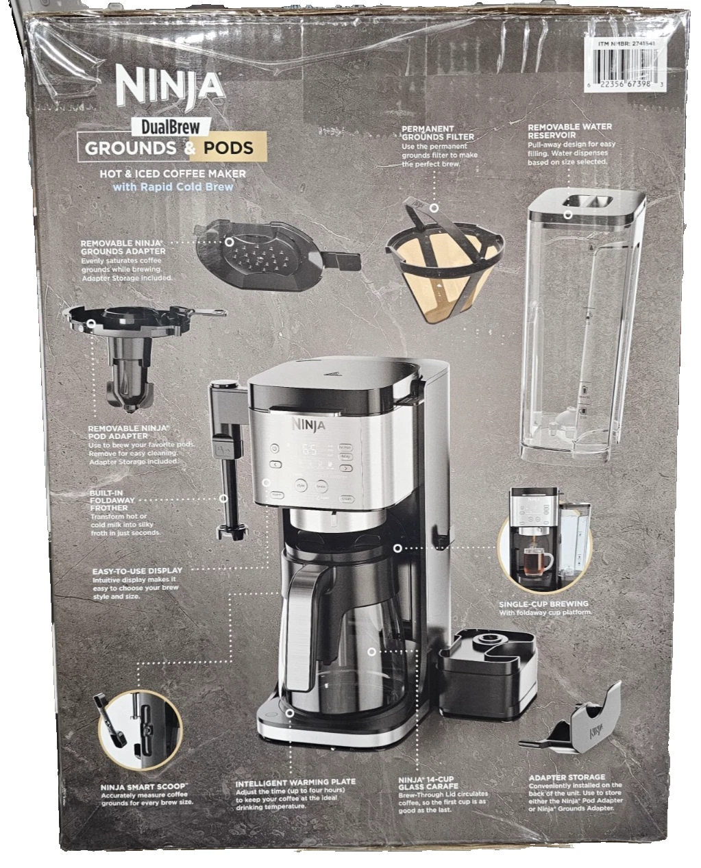 Ninja DualBrew Coffee Maker Grounds & Pods Hot & Iced,  Rapid Cold Brew