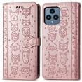 thumbnail image 7 of Conmpatible for T-Mobile REVVL 6 5G Wallet Case with Card Holder, Lovely Cartoon Cat & Dog Animal Embossed Pattern PU Leather Flip Cover Kickstand Magnetic Clasp Shockproof Case, Rosegold, 7 of 7