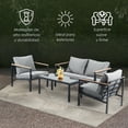thumbnail image 3 of Ilios Innova | Sala de Jardín para 4 Personas con Estructura de Acero, Cojines Gruesos y Mesa con Vidrio Templado | Diseño Moderno y Minimalista para Exterior e Interior, 3 of 9