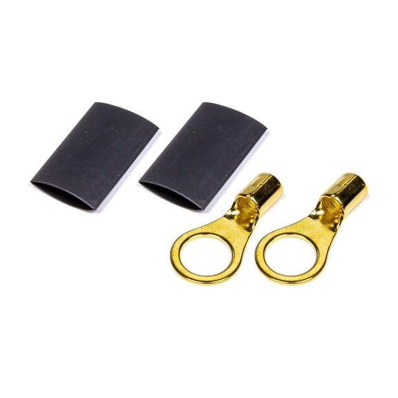 Quickcar Racing Products Ring Terminal 3/8 8-10 GA. Pair w/Heat Shrink