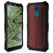 LG K40 Case, Evocel [Glass Screen Protector] [Full Body] [Raised Lip] [Easy Push Buttons] [Matte Finish] Heavy Core Series Phone Case for LG K40, Red