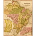 thumbnail image 2 of Vintage Maps 15x18 Black Modern Framed Museum Art Print Titled - Brazil 1844, 2 of 4