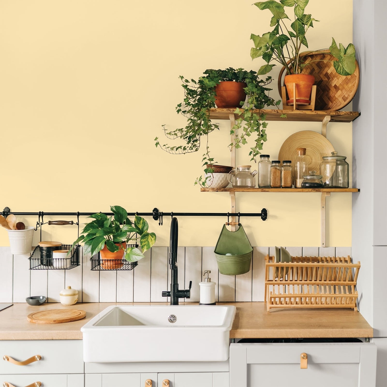 Glidden Glidden Kitchen Bath and Laundry Dusty Yellow / Yellow, Eggshell Interior Paint with Primer, 1 Gallon