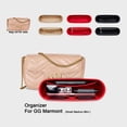 thumbnail image 2 of Organizador de bolsos pequeños y medianos compatible con GG Marmont, organizador de bolsos interiores con forro de mano, 2 estilos, tamaño y color personalizados, 2 of 5