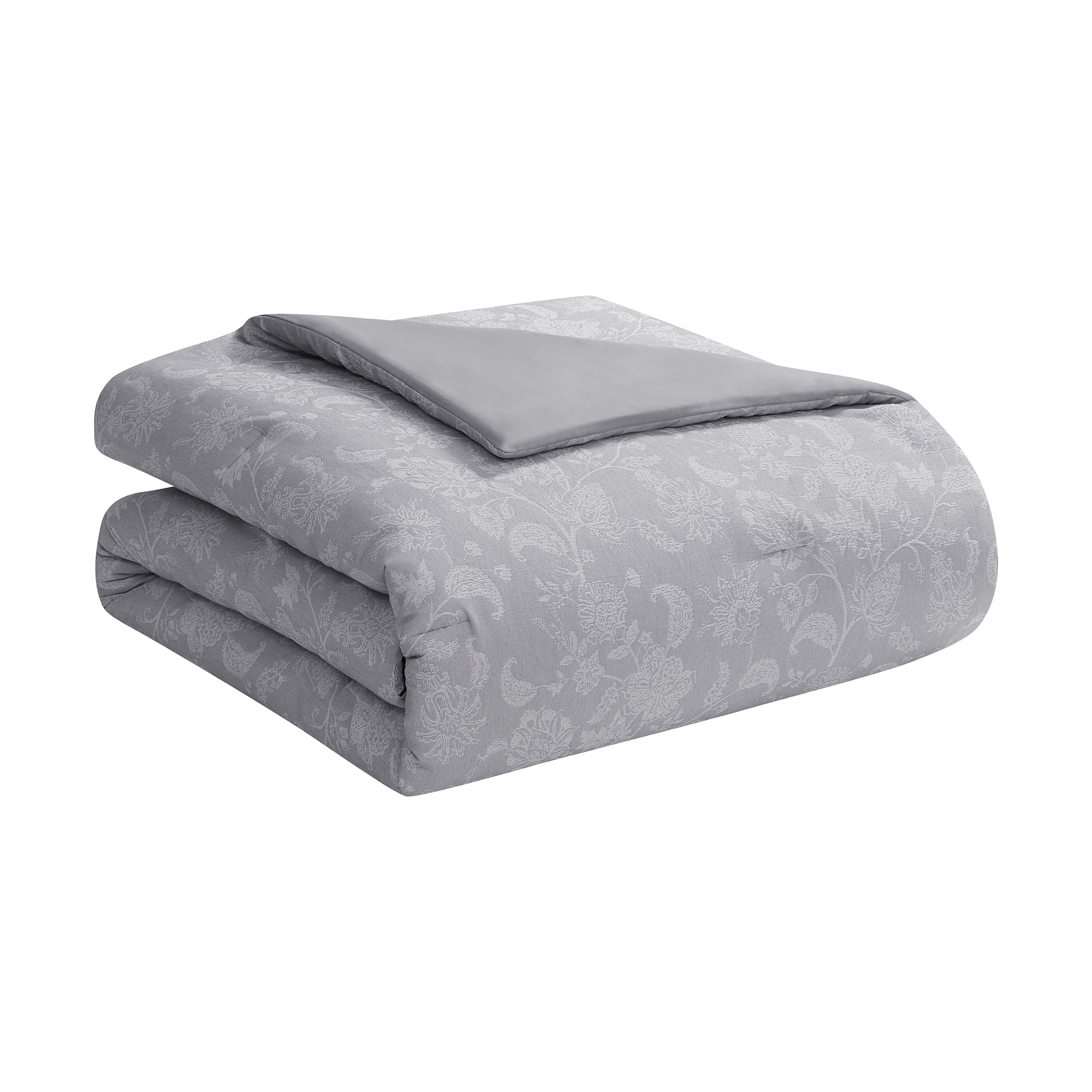 Home Trends 5-Piece Silver Floral Comforter Set, HOME TRENDS PL HT FLORAL CSET KING