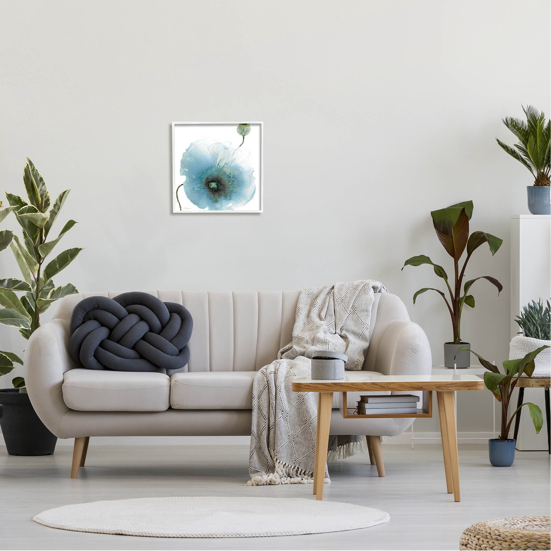 Stupell Industries Contemporary Flower Petal Shape Graphic Art White Framed Art Print Wall Art, Design by Carol Robinson