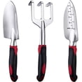 thumbnail image 1 of (Rojo) Juego de herramientas de jardinería, 3 piezas de palas de jardín de aluminio fundido de alta resistencia con mangos de goma antideslizantes para trasplantar, desmalezar, cavar y plantar, 1 of 5