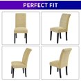 thumbnail image 4 of Stretch Chair Covers for Dining Room Set of 4, Removable Washable Dining Room Chair Covers, Dining Chair Slipcovers Seat Protector, Great Decoration for Home and Banquet (Champagne, 4 Pack), 4 of 7