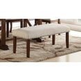 thumbnail image 1 of Rubber Wood Bench With Nail trim head design Brown and Cream, 1 of 1