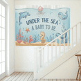 thumbnail image 3 of Under The Sea Backdrop Ocean Creatures Shower Decor Marine Life Photo Background for A Baby to Be Celebration Under The Sea Decorations Banner, 3 of 3
