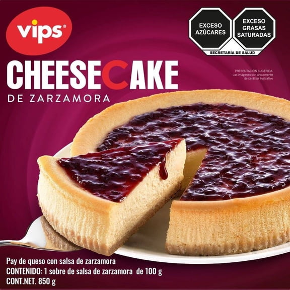 Pay de queso Vips Philadelphia con salsa de zarzamora 850 g