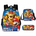 thumbnail image 2 of Mochila JM New de dibujos animados de Mario para estudiantes de primaria y secundaria, bolsa de poliéster, juego de tres piezas, 2 of 4